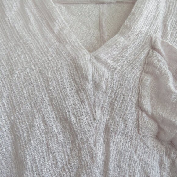 FREE PEOPLE Morning Dolman Tie Sleeve Gauzy Top in White Casual Boho Coastal M - Picture 6 of 14